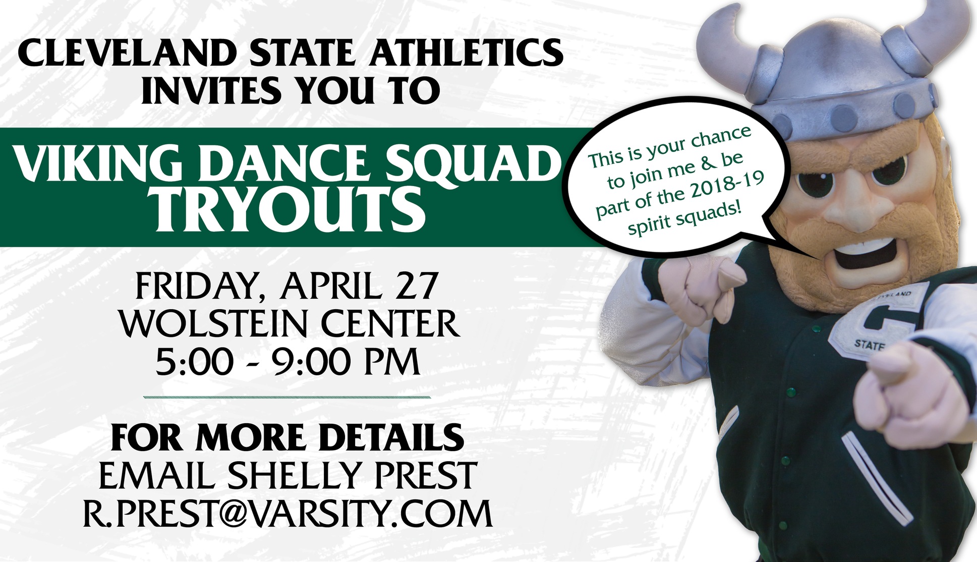 Cleveland State to Hold Viking Dance Squad Tryouts April 27