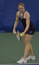 Kara Sherwood won the 50th singles match of her career Saturday.