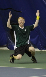 Niklas Jonsson clinched the match with a win at No. 4 singles.