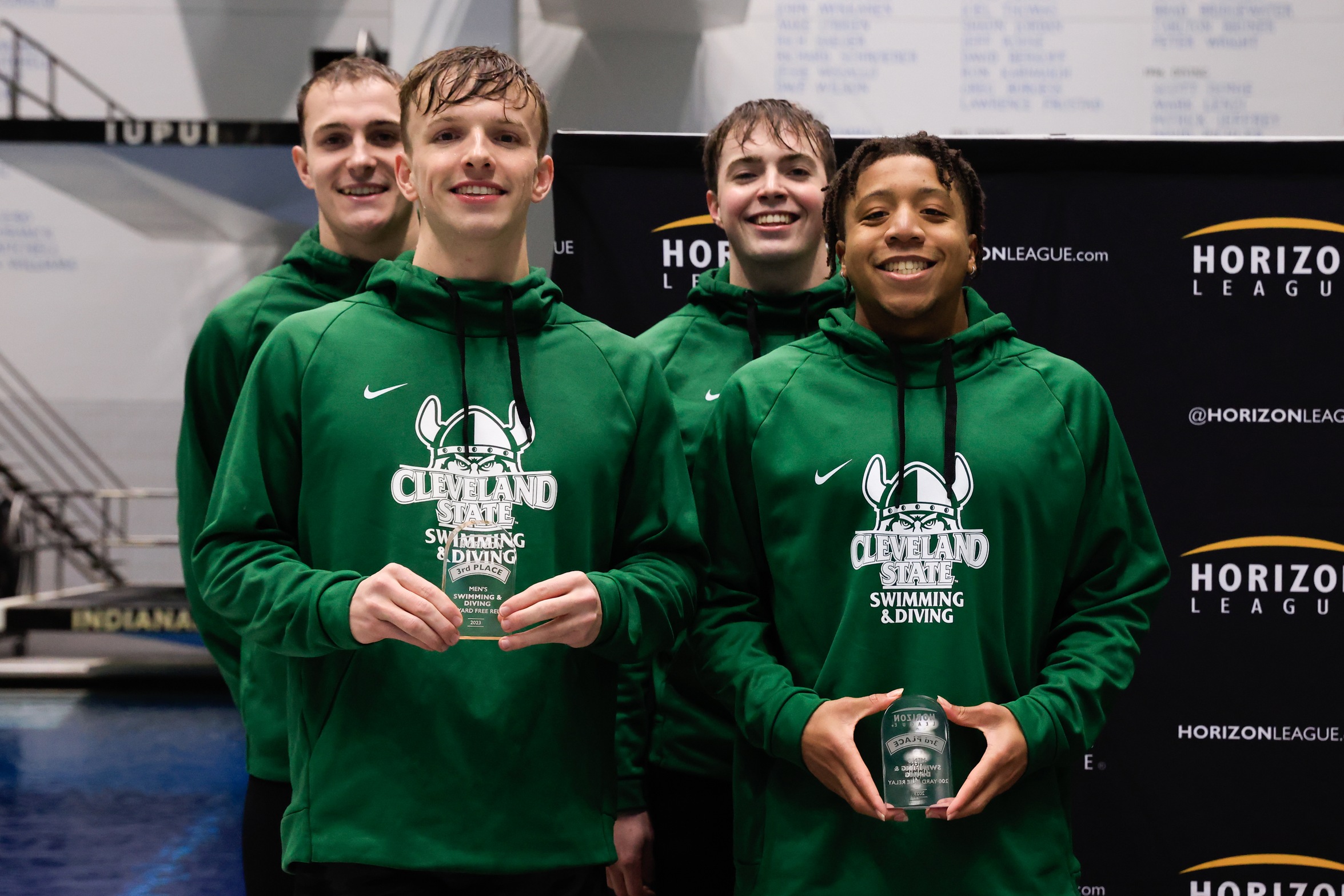 Cleveland State Men's Swimming in Third Place at Midway Point of HL Championships